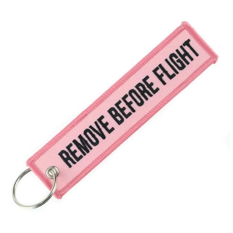 Letecká klíčenka - Remove Before Flight Pink