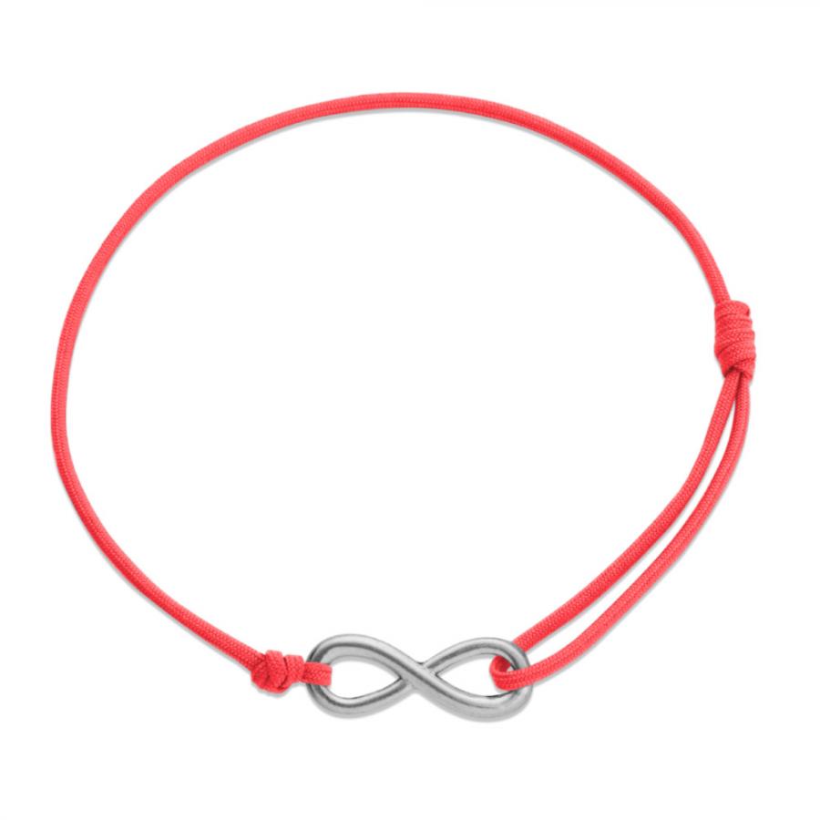 Náramek pro piloty - stříbrné Infinity a oranžové Dyneema lano
