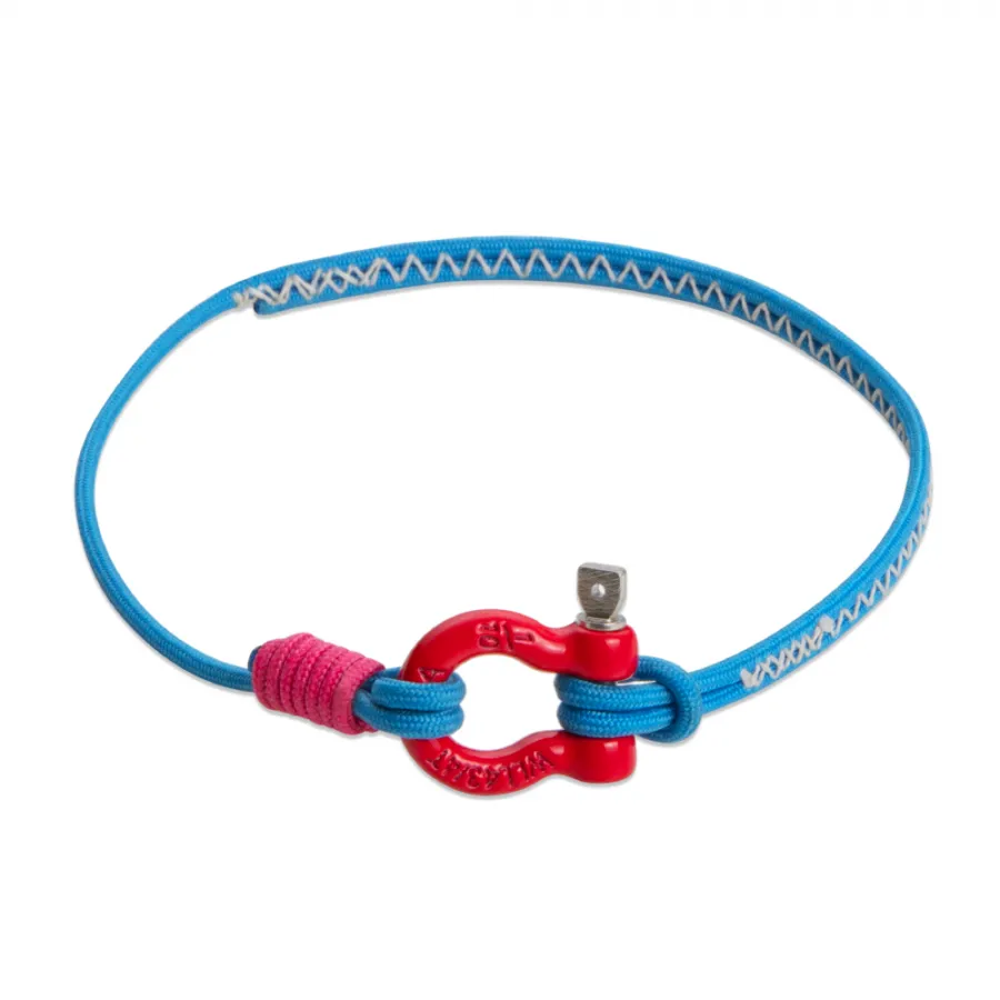 Náramek pro piloty - Charly Pin Lock karabina a modré Dyneema lano