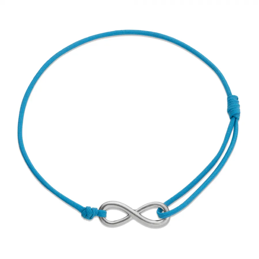 Náramek pro piloty - stříbrné Infinity a modré Dyneema lano